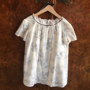 Bonpoint 6 dress ivory gauze lined cotton navy